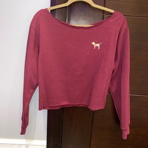 PINK Sweatshirt Criss Cross Back